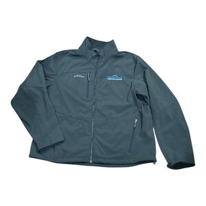 Eddie Bauer Jacket Mens 2XL Black Softshell Fleece Lined Full Zip EB530 Logo